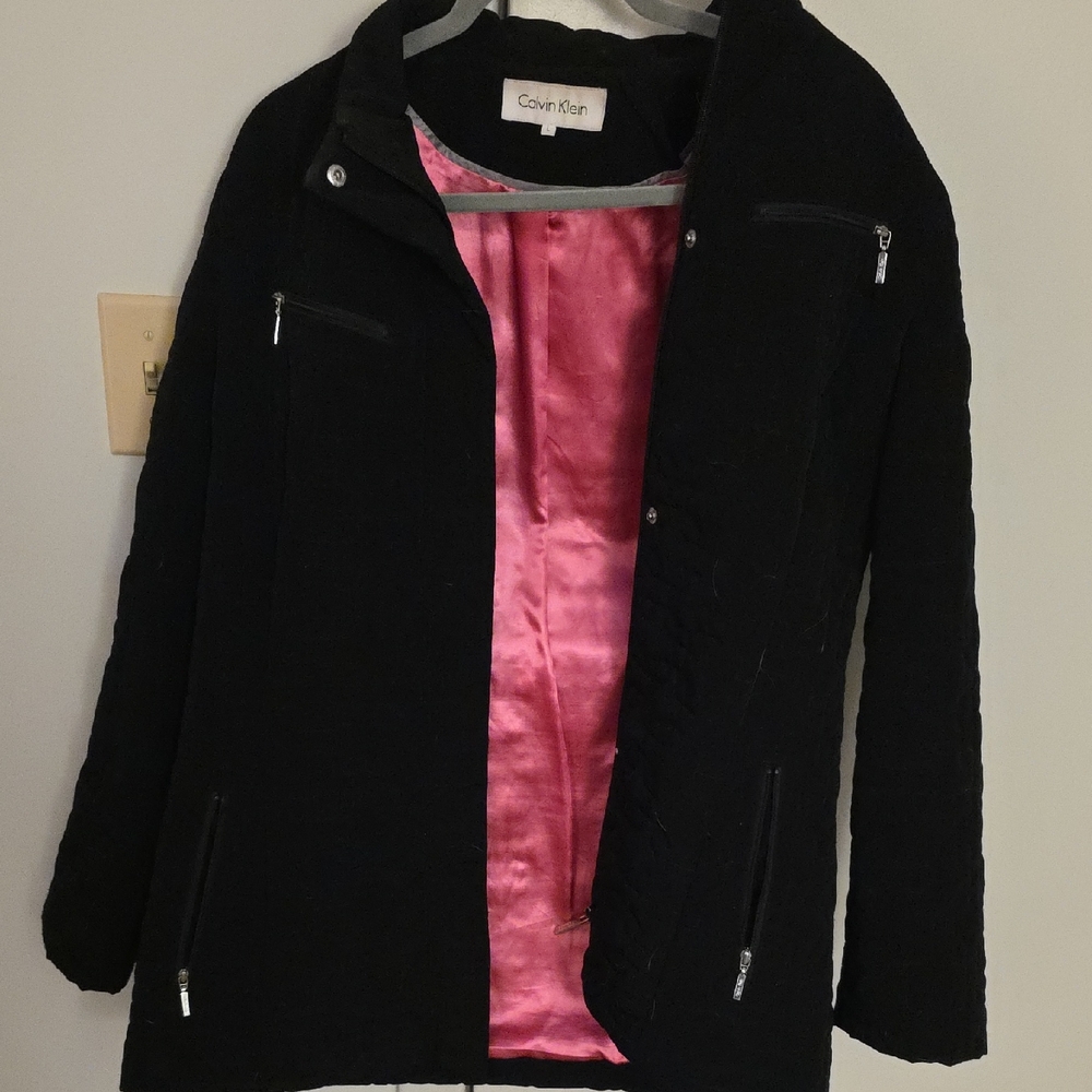 Calvin Klein Black Utility Jacket with Pink Lining